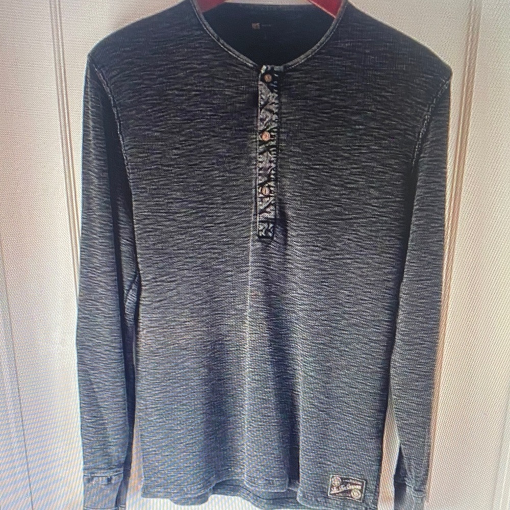 Frye Dark Gray Long Sleeve Henley